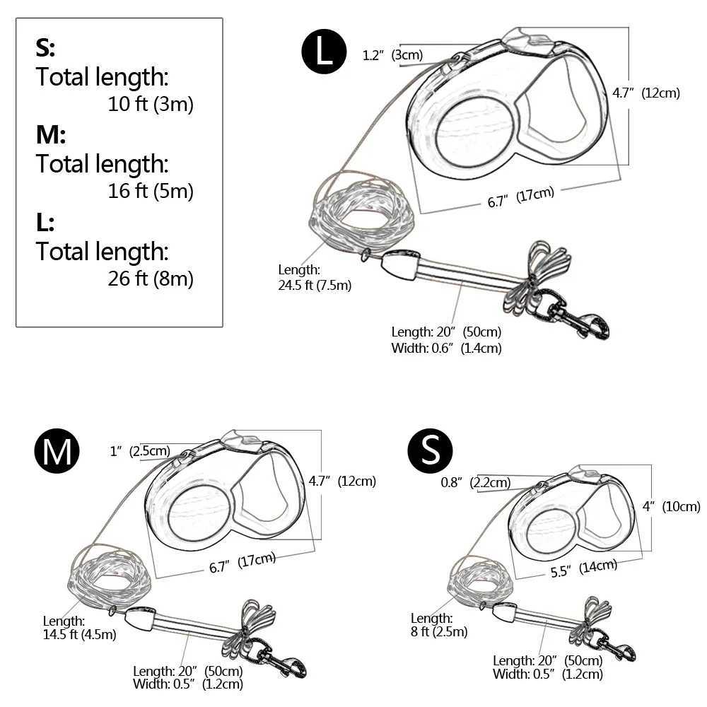 Retractable Dog Leash Automatic Extending Nylon Puppy Pet Dog Leashes Lead Dog Walking Running Leash Traction Rope 3m 5m 8mXJ250218