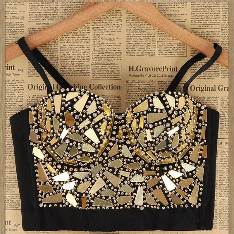 Summer High End Tops Women Corset y Bling Diamond Sequined y2k Tank Woman Clothes Quality Push Up Bustier Ladies Crop Top 250218
