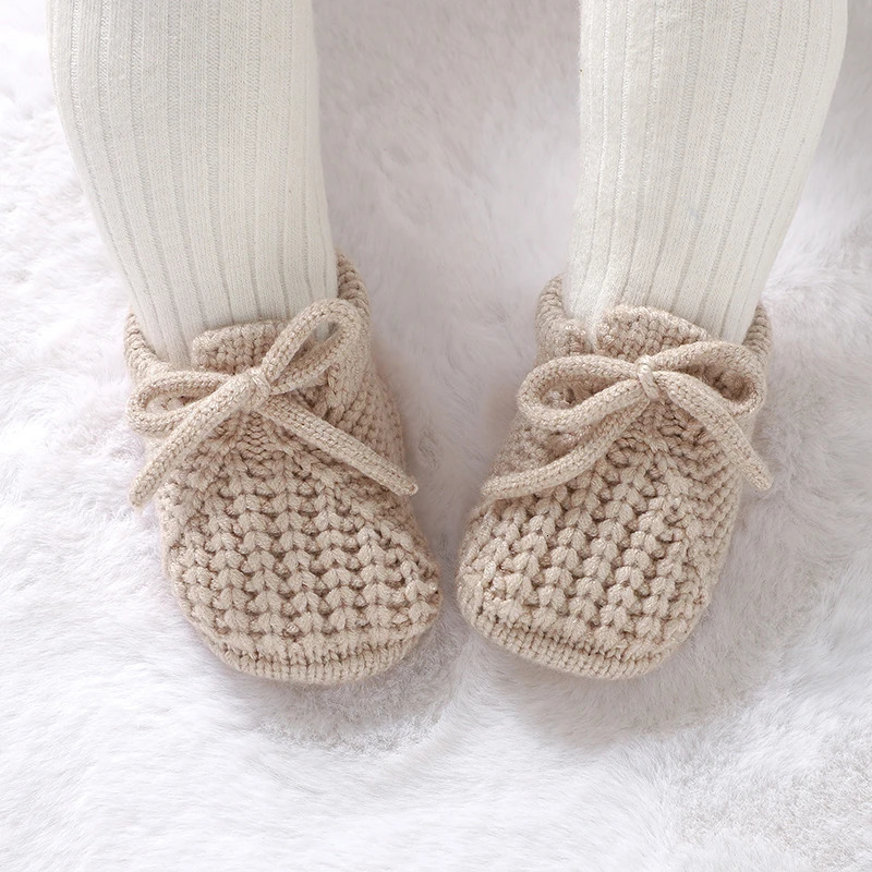 born Baby Shoes Knitted Infant Boys Girls First Boots Fashion Solid Toddler Kid Bed Footwear 0-18M Warm Clothing Accessories 250219