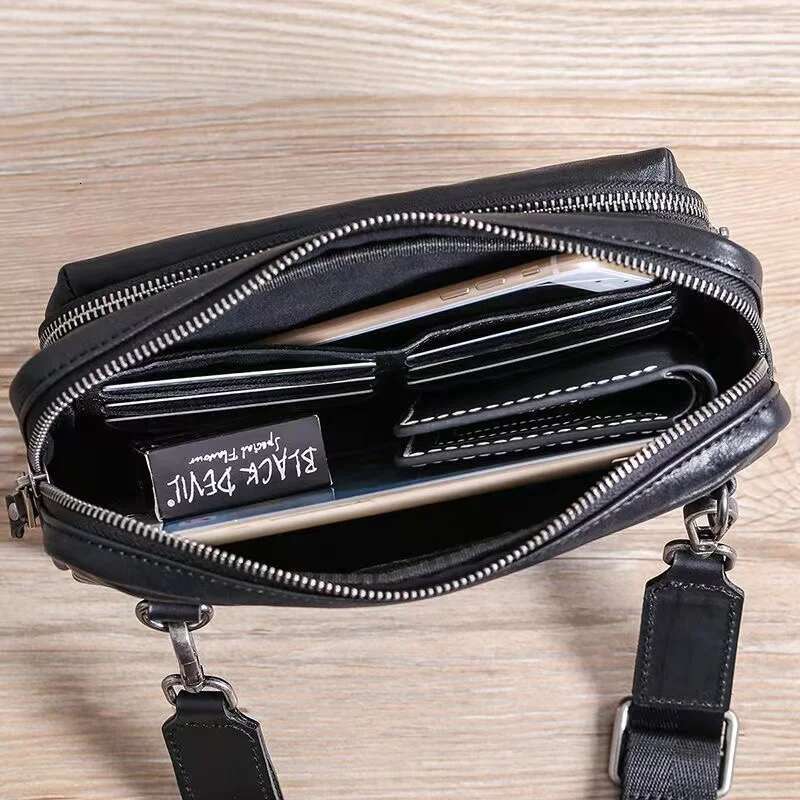 Wmnuo Brand Messenger Shoulder Man Genuine Cowhide Leather Crossbody Bag Male Mini Ipad Clutches Handbag Boys Qx769