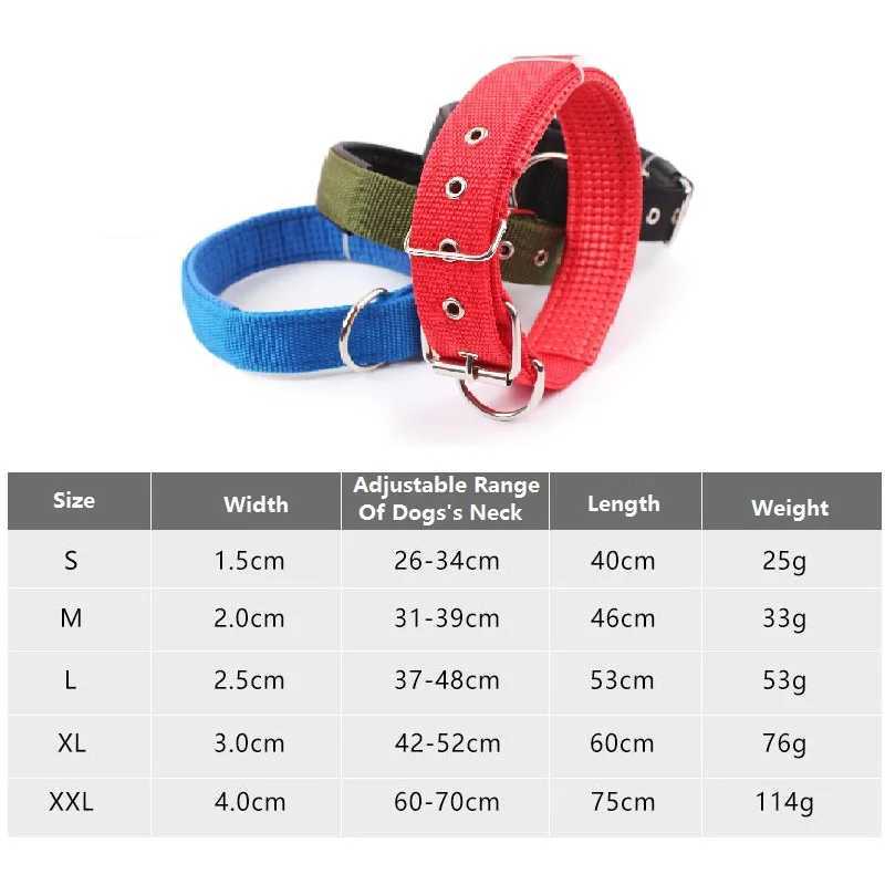 Adjustable nylon dog collar suitable for small dogs puppies pet accessories leather collars for dogs Husky collars for golden retrievers W250219