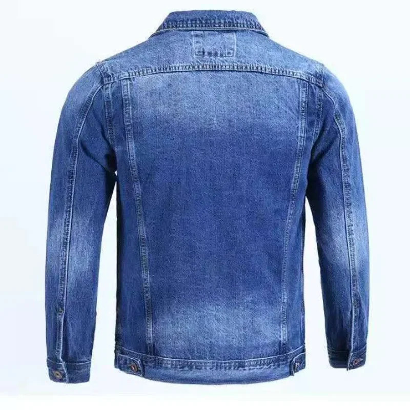 Blue Male Jean Coats Button Pocket Mens Denim Jacket Autumn Cowboy G Winter Oversize ed Size L Outwear Clothing in Y2k 250214