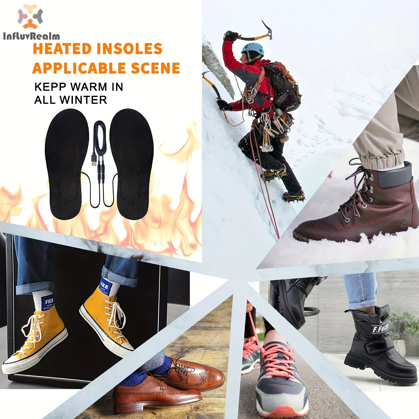 Winter Electric Heated Insoles USB Heating Feet Warmer Thermal Shoes Sock Pad Washable 250219