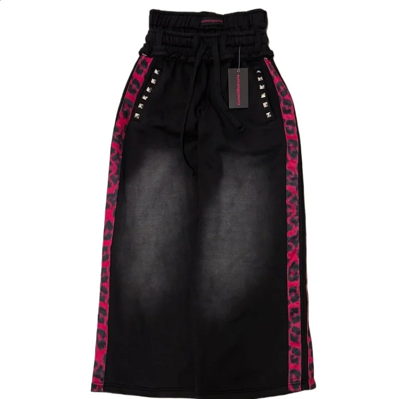 Y2K fashion street men embroidered sports double waist pants retro hip-hop Harajuku casual pants street pants 250214