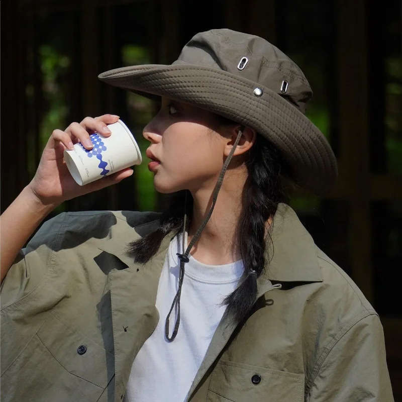 Summer Hats For Men Bucket Hat Fisherman Cap Fishing Outdoor Sunshade Big Brim Sunscreen Riding Hiking Sunhat 250117