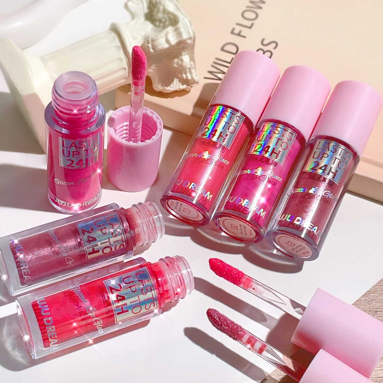 Glitter Liquid Lipstick Shiny Smooth Lip Color Long-Lasting Waterproof Lip Oil Moisturizing Lip Lacquer for Normal Skin - HigW250219