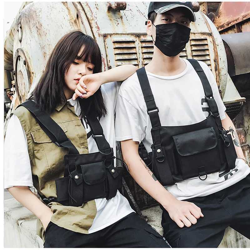 Functional Tactical Chest Bag For Men Women Fashion Bullet Hip Hop Vest Streetwear Bag Waist Pack Airsoft CS Chest Rig Bag GearXJ250219