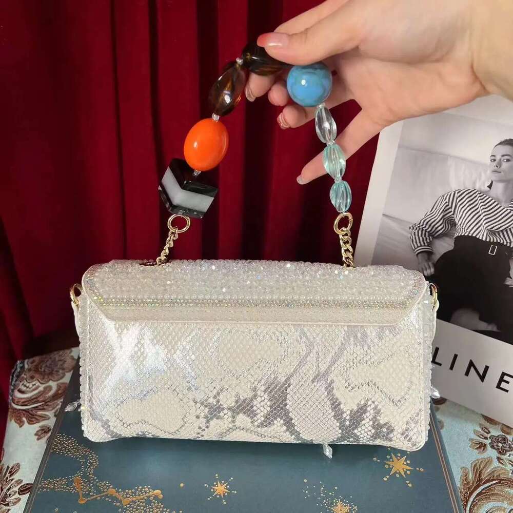 Beaded Tassel Square Women Handbag High Quality Textured Leather Evening Wedding Party Clutch Purse Crossbody Bag