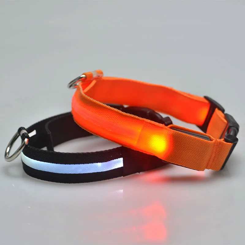 LED Dog Collar Dog Safety Night Light Flashing Necklace Fluorescent Collars Pet Supplies collar LED lights up W250219