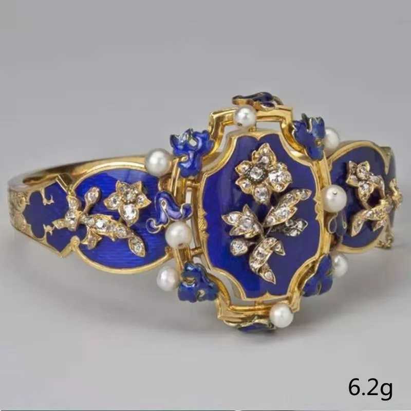 Punkboy Vintage Ink Blue Enamel Flower Ring Male Simple Design Engraved Signet Rings for Mens Gothic Punk Party JewelryXJ250219