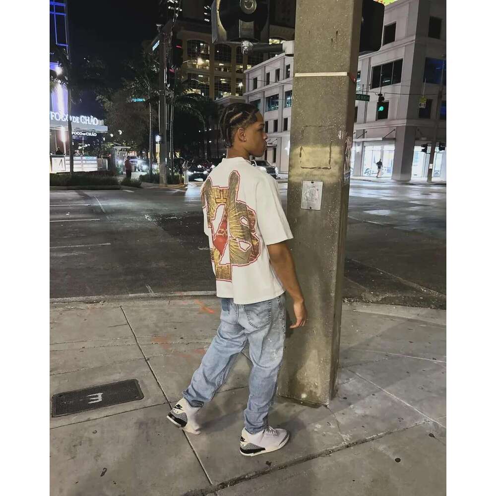 Y2k retro new hip-hop pattern printed men oversized T-shirt street short sleeved casual punk couple haruku y2k top