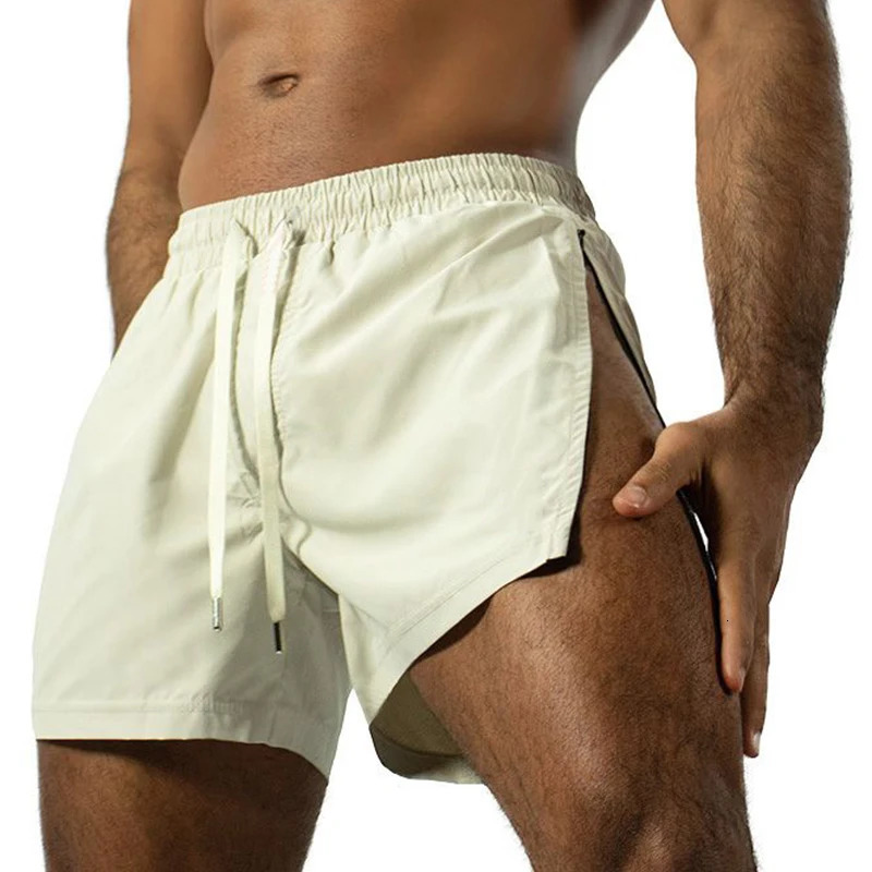 Summer Sports Shorts Men Sweatshorts Quick Dry Running Gym Beach Jogging Bottoms Fitness Training side Zipper Pants 250219