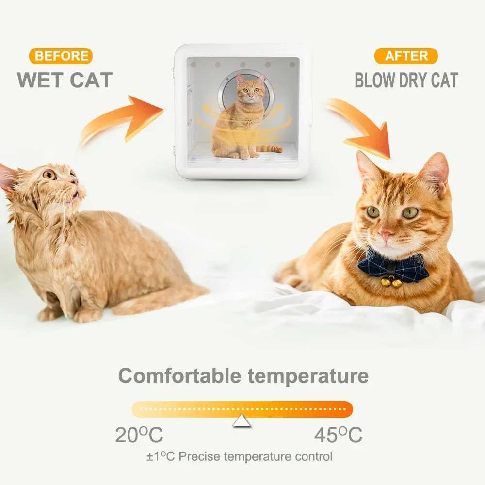 Dog Feeders Manufacturer Supply High Quality Smart Automatic White Box Pet Dryer Dog and Cat Hair Drying Machine Stand-Grooming Product H250218
