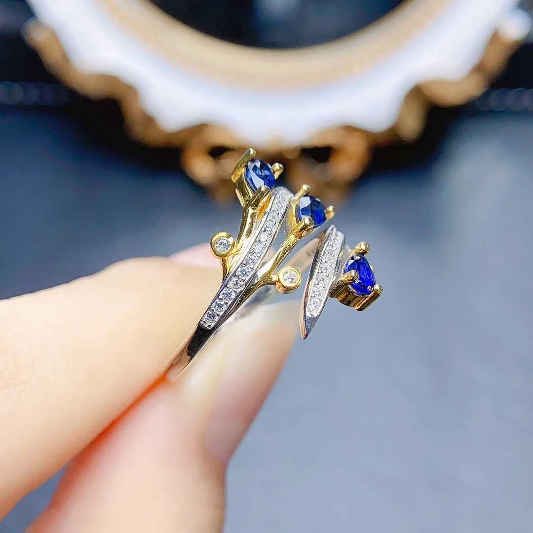 FS 3*5mm Natural Sapphire Ring S925 Sterling Silver With Certificate Fashion Fine Charm Weddings Jewelry for Women MeiBaPJXJ250219