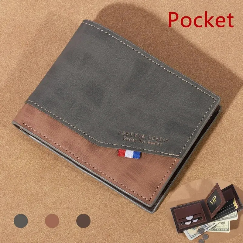 Mens Highcapacity Leather Wallet Small Multi Slot Po for Coins Vintage 250218