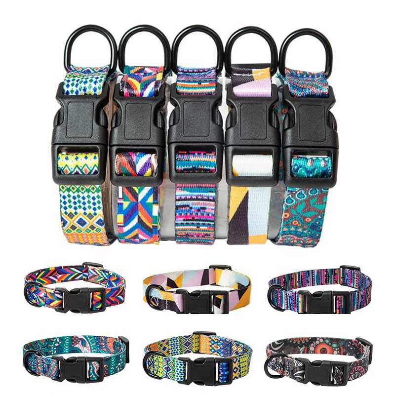 Bohemia Style Dog Collar and Leash Set for Small Medium Large Dogs Adjustable Puppy Cat Walking Collars Pet Supplies AccessoriesXJ250218