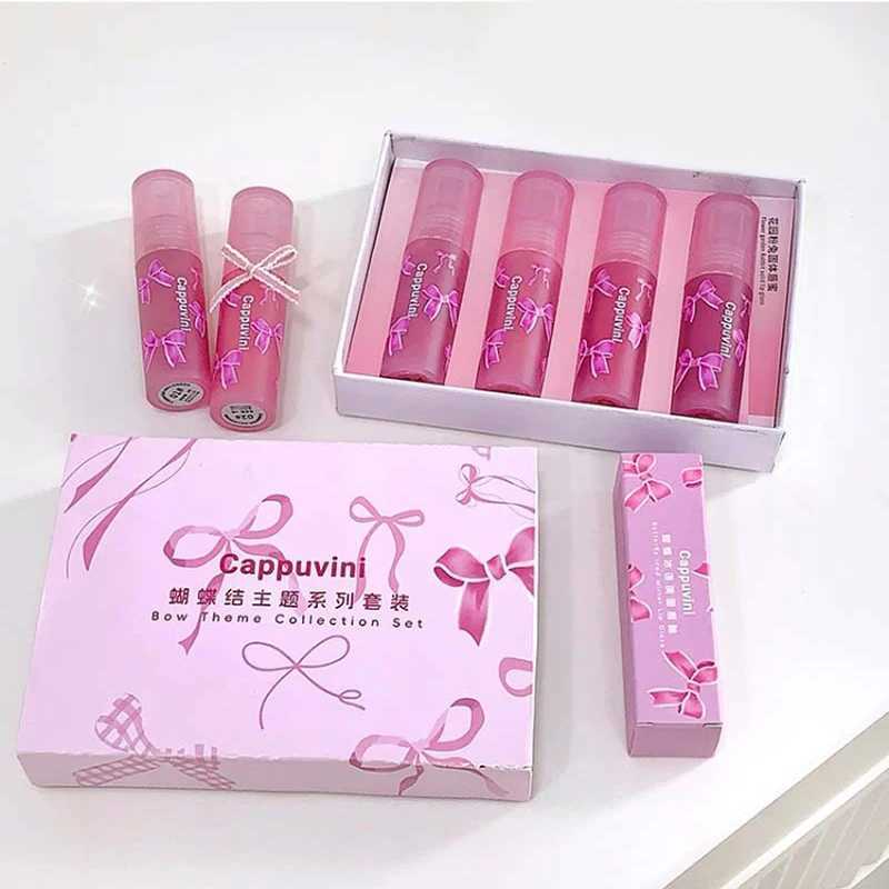 Cappuvini Butterfly Lip Gloss - Mirror Glossy Velvet Matte Finish Long-Lasting Plumping Effect Youthful LookW250219