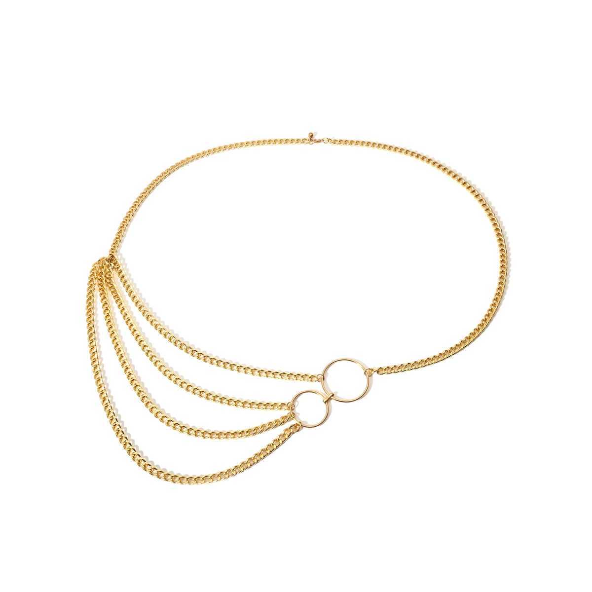 IngeSight. Z Bohemian Retro Style Multilayer Alloy Waist Chain Bo Chain for Women Round Pendant Belly Chain Waist Chain Jewelry W250218