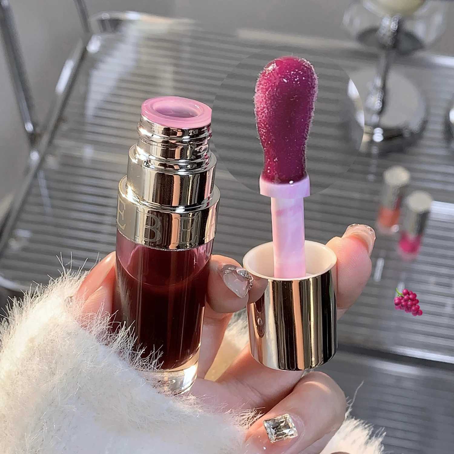 6 Colors Moisturizing Liquid Lipstick Jelly Cherry Red Pink Lip Gloss Sexy Non Sticky Cup Lip Tint Lasting Korean Lip Oil MakeupW250219