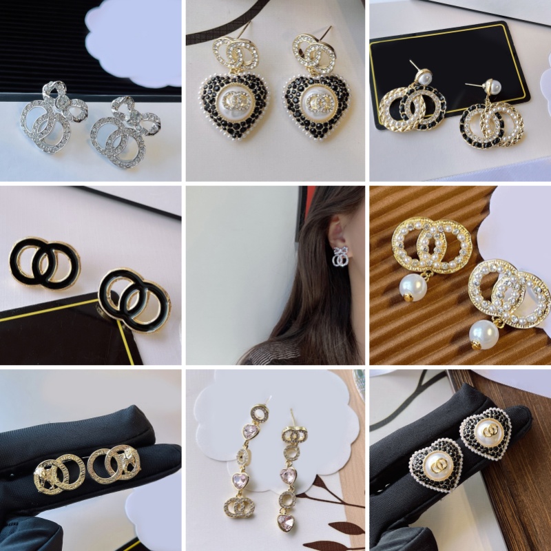 925 Silver Crystal Bowknot Earrings Studs Geometry Designer Heart Pearl Stud Earring Famous Women Letter Earring Wedding Party Jewelry Stainless Steel Material
