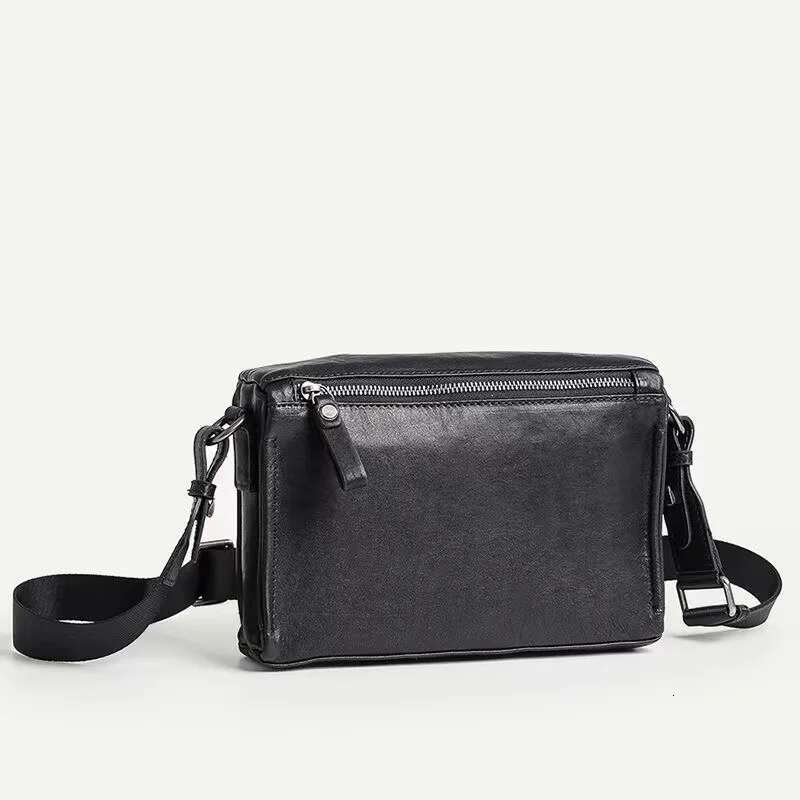 Wmnuo Messenger Shoulder Man Original Cowhide Leather Brand Designer Crossbody Sg Bag Male Pillow Handbag Black Qx306