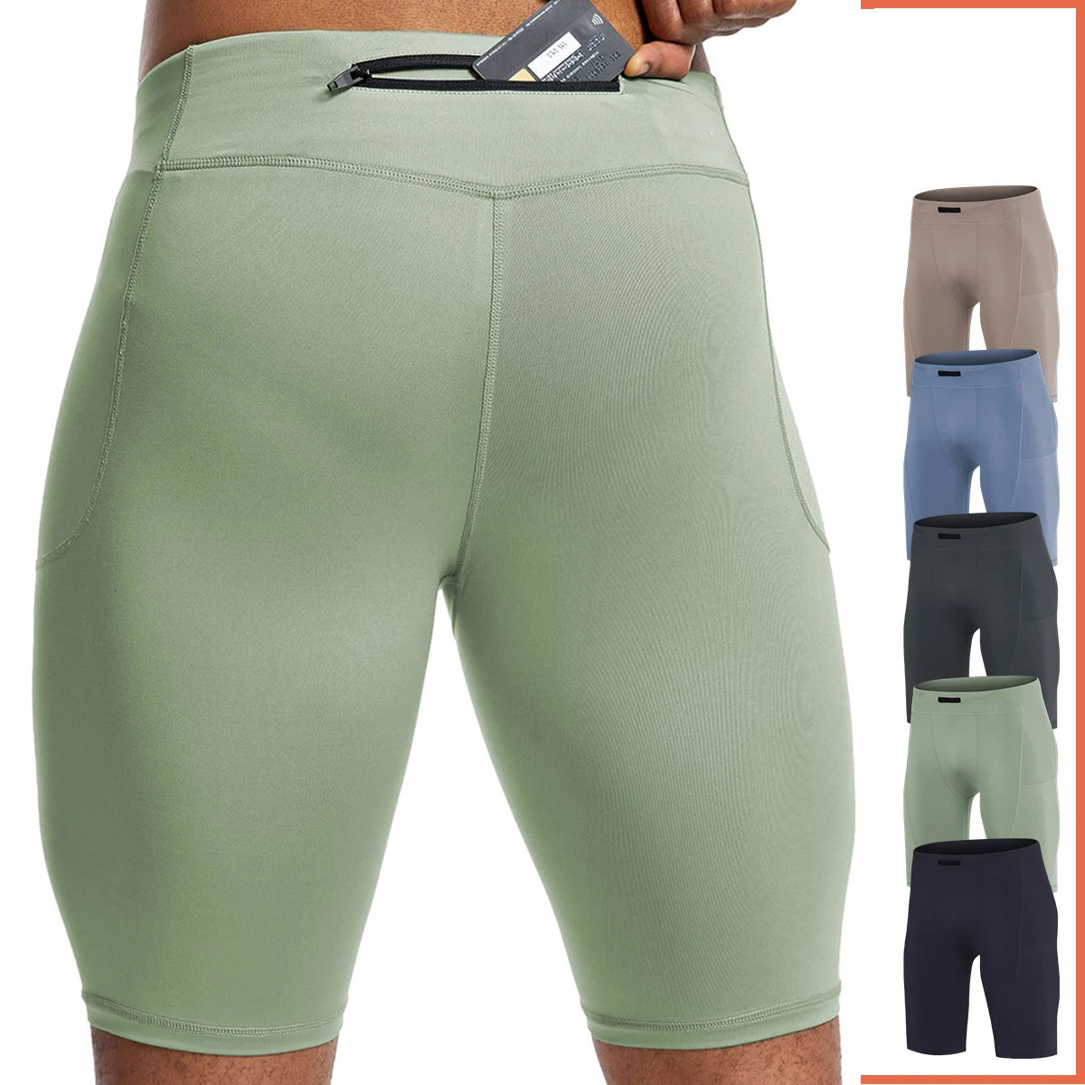 Mens Running Pocket Tights Shorts GYM Exercise Fitness Legging Workout Basketball Hiking Training Sport Soccer Clothing H77 250219