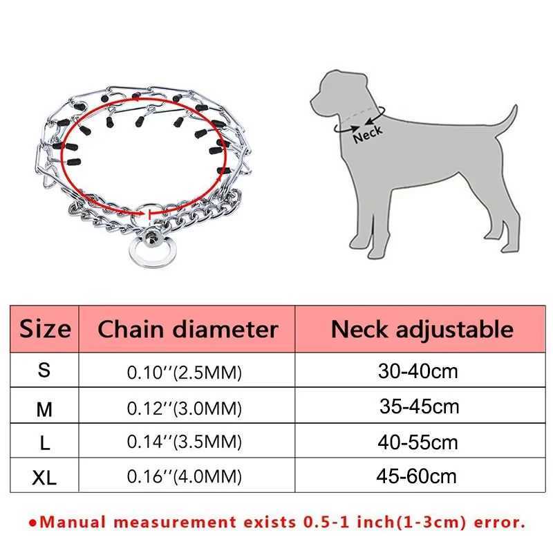 Effective Pinch Dog Training Collar With Comfort Rubber Tips Safe Adjustable Detachable Stainless Steel Pet Prong Choke CollarXJ250218