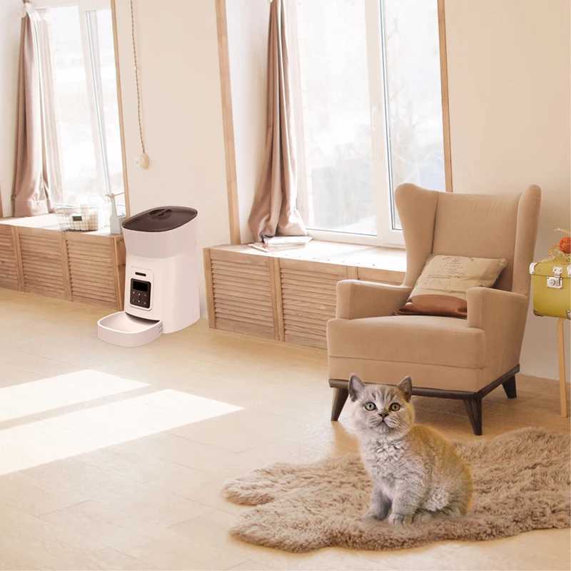 Dog Feeders 4L 6L Camera Video Automatic Pet Feeder Smart Schedule Timmer Dog Feeding For Cats Auto Meals Pet Dry Food Dispenser Bowl H250218