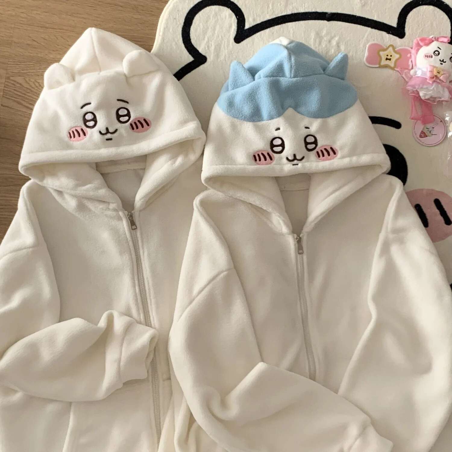 Kawaii Y2K Clothes Zipper Jacket Womens Fashion Haruku Gothic Cartoon Anime Embroidery Oversized Hoodie Sweatshirt