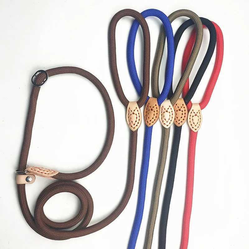 Dog training collar anti riot nylon hand P rope extended thickened unbreakable hand training dog round rope large dog P chainXJ250218