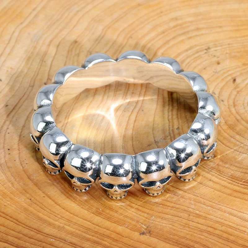 Huitan Punk Skull Ring for Men/Women Anti Metal Color Hip Hop Girls Boys Cool Finger Accessories Personality Gift Hot JewelryXJ250219