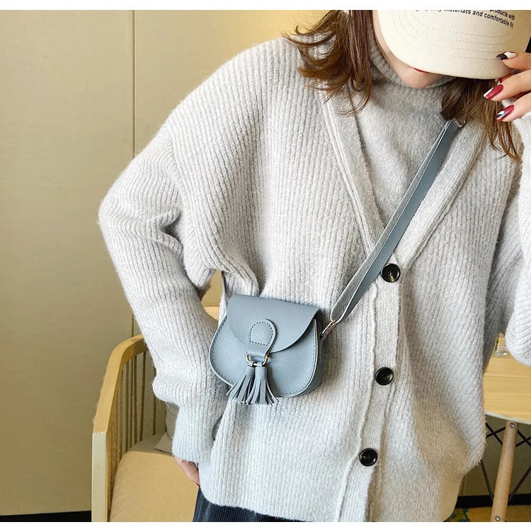 Mini Children Bag Cute PU Tassels Decor Princess Messenger Bags for Baby Girls Fashion Shoulder Bag Girls Birthday Gifts 250219