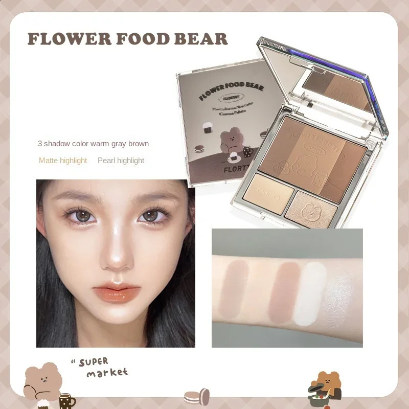 FLORTTE Highlighting Contouring Face Palette Makeup All-in-One Gift Set For Women Bronzer Blush Powder Make Up Collection 250214