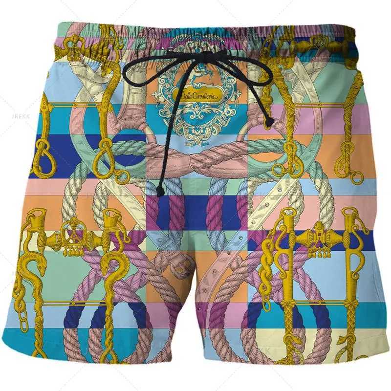 Luxury latest iron chain 3D printed street clothing mens board shorts Harajuku hip-hop casual beach shorts fitness sports shorts W250219