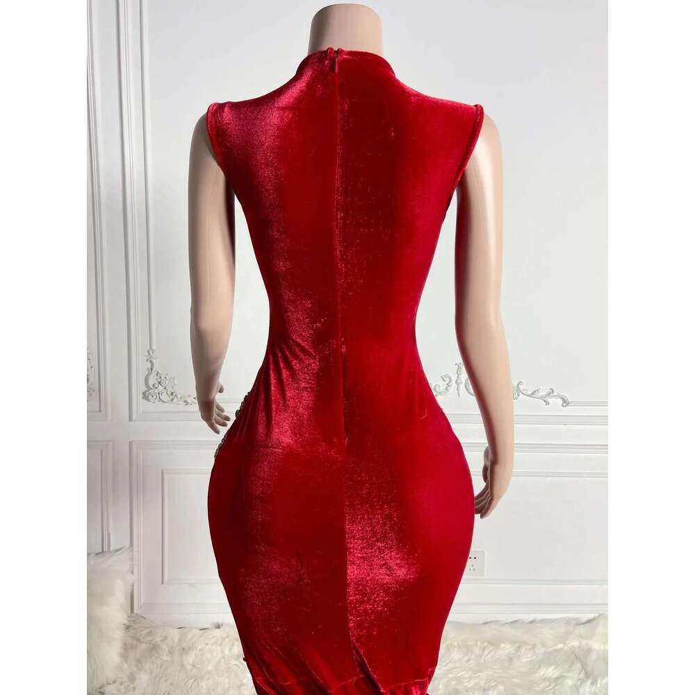 Slit Veet African American Long Prom Dresses For Black Girls Mermaid Sheer Beaded Crystals Women Party Evening Gown Customized