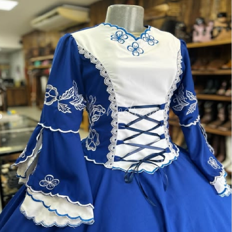 Witch 1860s Historical Blue Evening Dress 2025 Embroidery Cosplay Prom Dress Carnival Formal Party Occasion Dance Wear Vestio De Gala Civil War Birthd