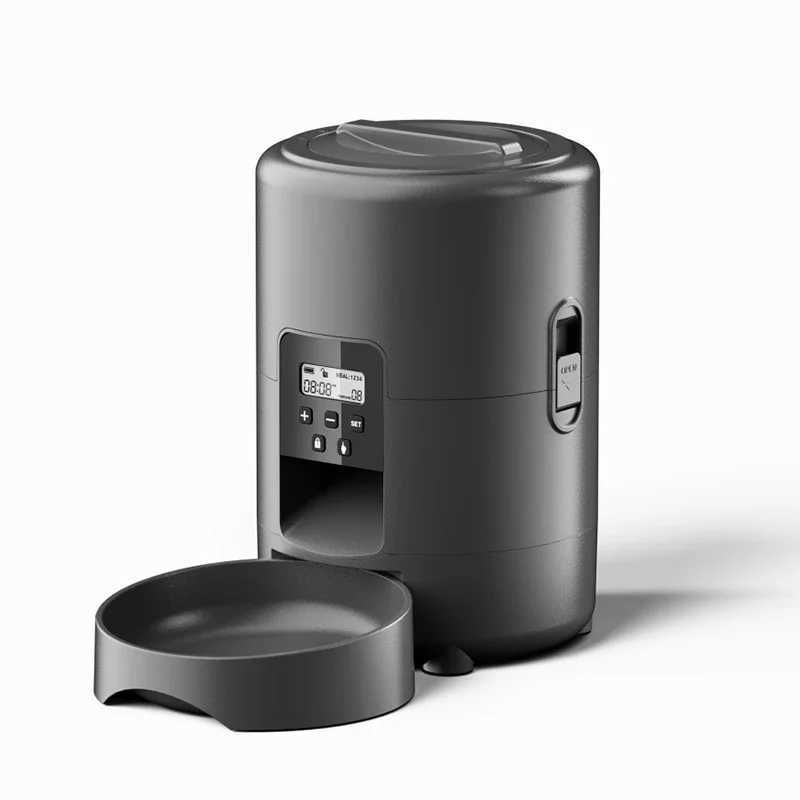 Dog Feeders 2L Automatic Pet Cat Feeder Smart Slow Dog Feeder Push Button Large Capacity Timer Cat Food Auto Dispenser Dry Food Bowl H250218
