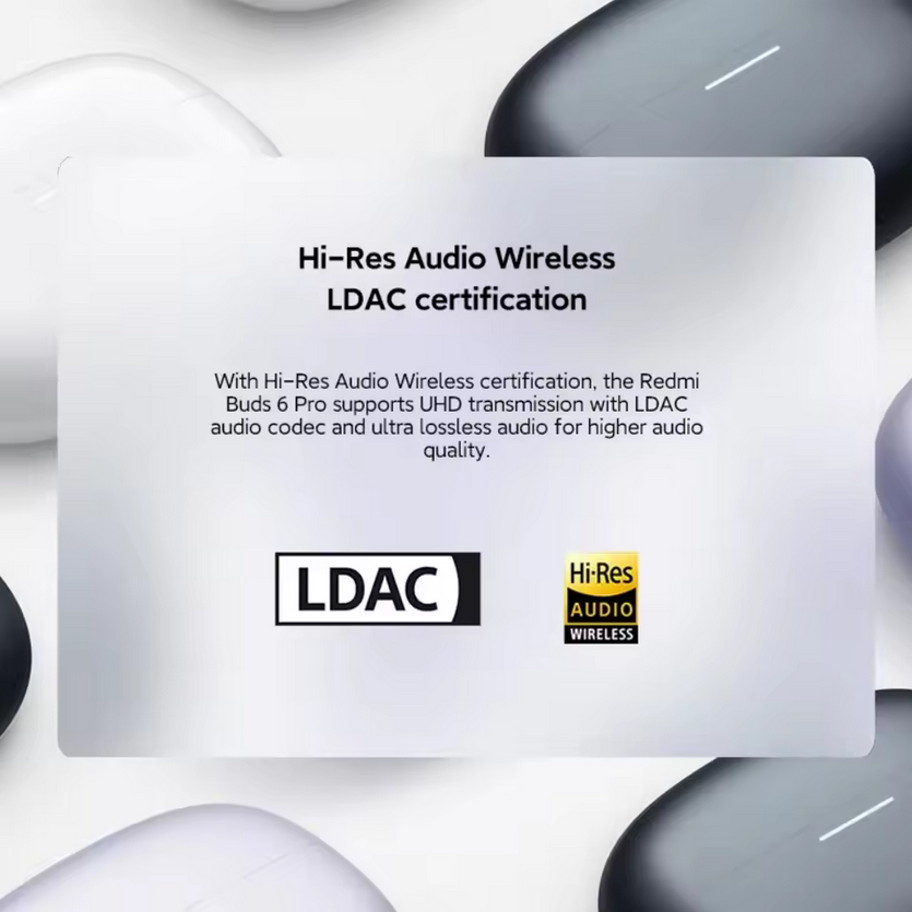 Global Version Xiaomi Redmi Buds 6 Pro Built-in dimensional audio Hi-Res Audio with LDAC Up to 55 dB active noise cancellation