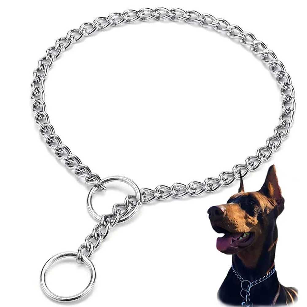 Dog Choke Collar Chew-proof Metal Dog Slip Chain Pinch Collars for Small Medium Large Dogs Training Obedience Pet Chain Collar W250219