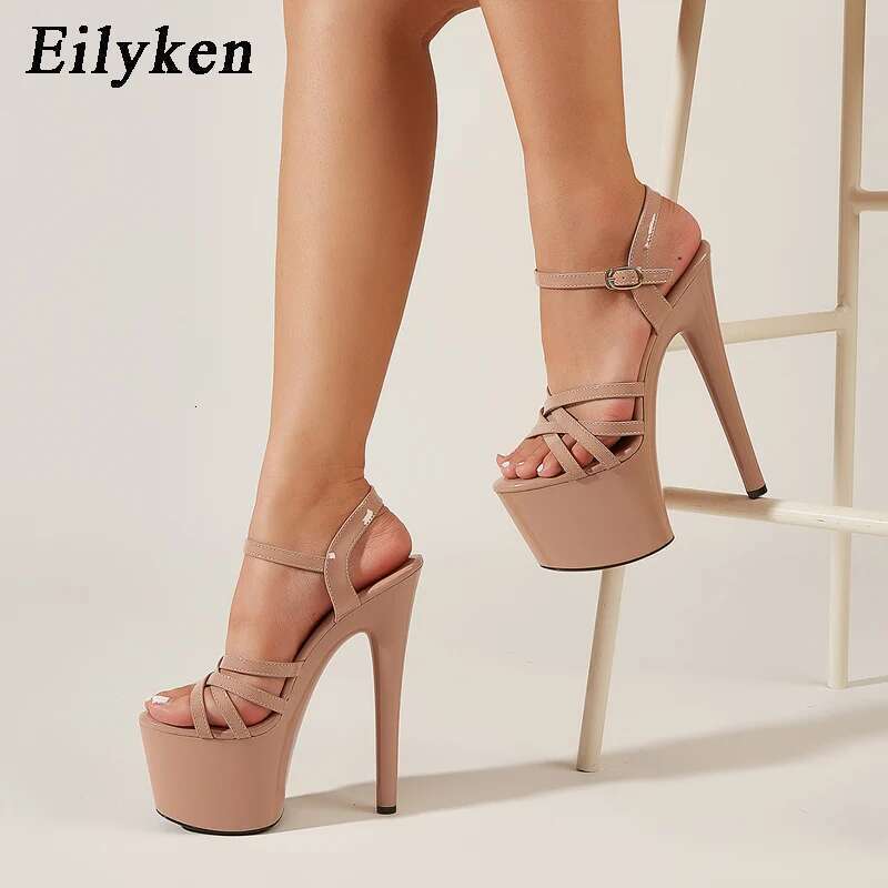 Summer Sexy Narrow Band Women Sandals Extreme High Heels Fashion Peep Toe Party Platform Pumps Stripper Shoes