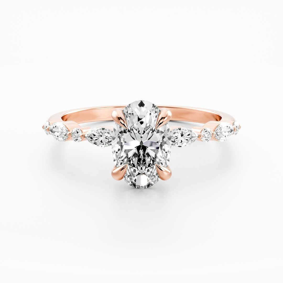 Luster Jewelry High Quality Oval 3ct Moissanite Engagement Wedding Ring for Women 10k/14k/18k Gold