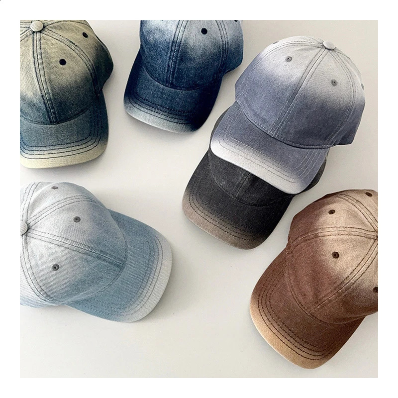 Spring Summer Kids Peaked Cap 2-6T Retro Gradient Color Casquette Leisure Outdoor Sun Hat Baseball Caps 250219