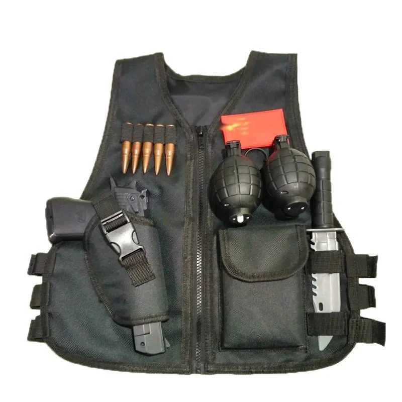 Children Army Camouflage Vest Tactical Military Sniper Waistcoat Hunting Uniform Jungle Combat Clothing CS Game Vest for kidsXJ250219