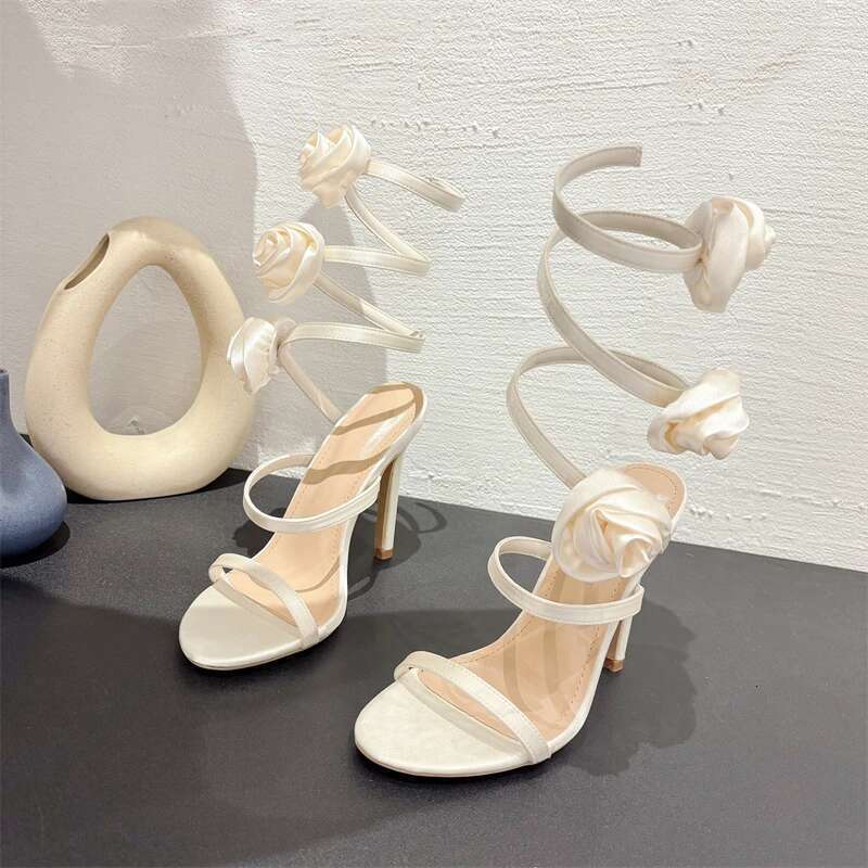 Summer Sexy Silk wer Ankle Strap Sandals Woman Fashion Open Toe Stiletto High Heels Banquet Party Pumps Shoes