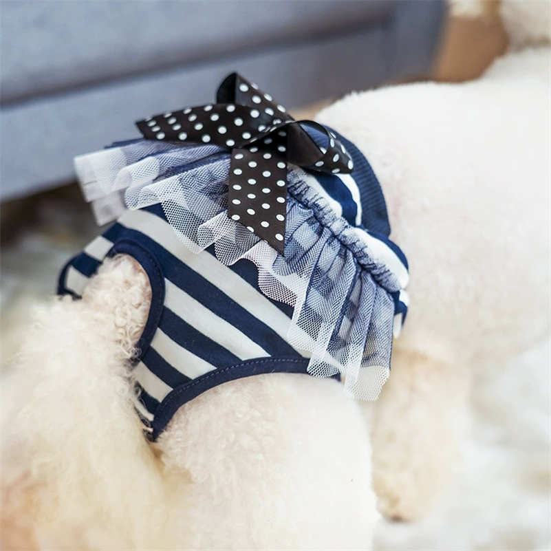 Cute Animal-Themed Canine Hygiene Panties Featuring Embellished Bows - Durable Pet Health Liners