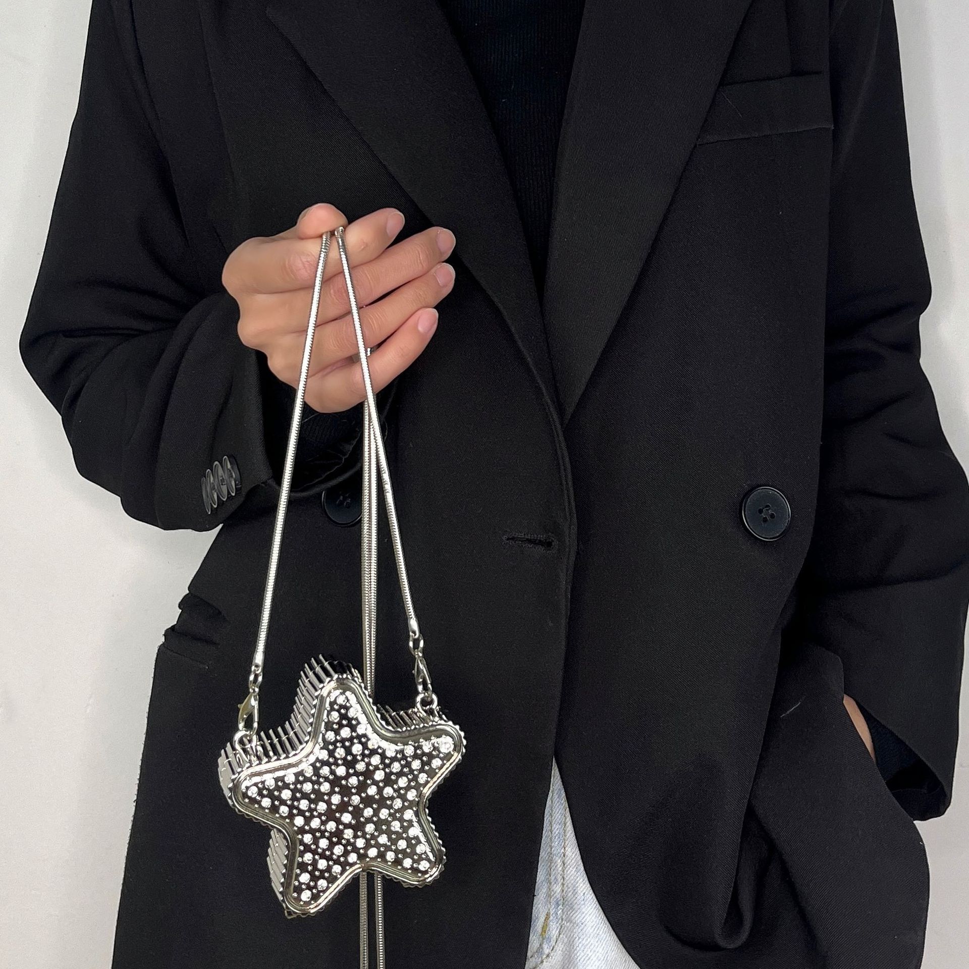 Personalized Mini Women 2025 New Fashion Banquet Star Water Diamond Western Style Single Shoulder Crossbody Bag #swissmilitary