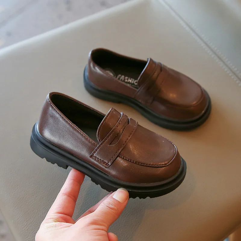 Zapatos Fashion Kid Leather British Loafers Shoe Girl Single Shoe Casual Shoe Platform Kid Shoe 250219