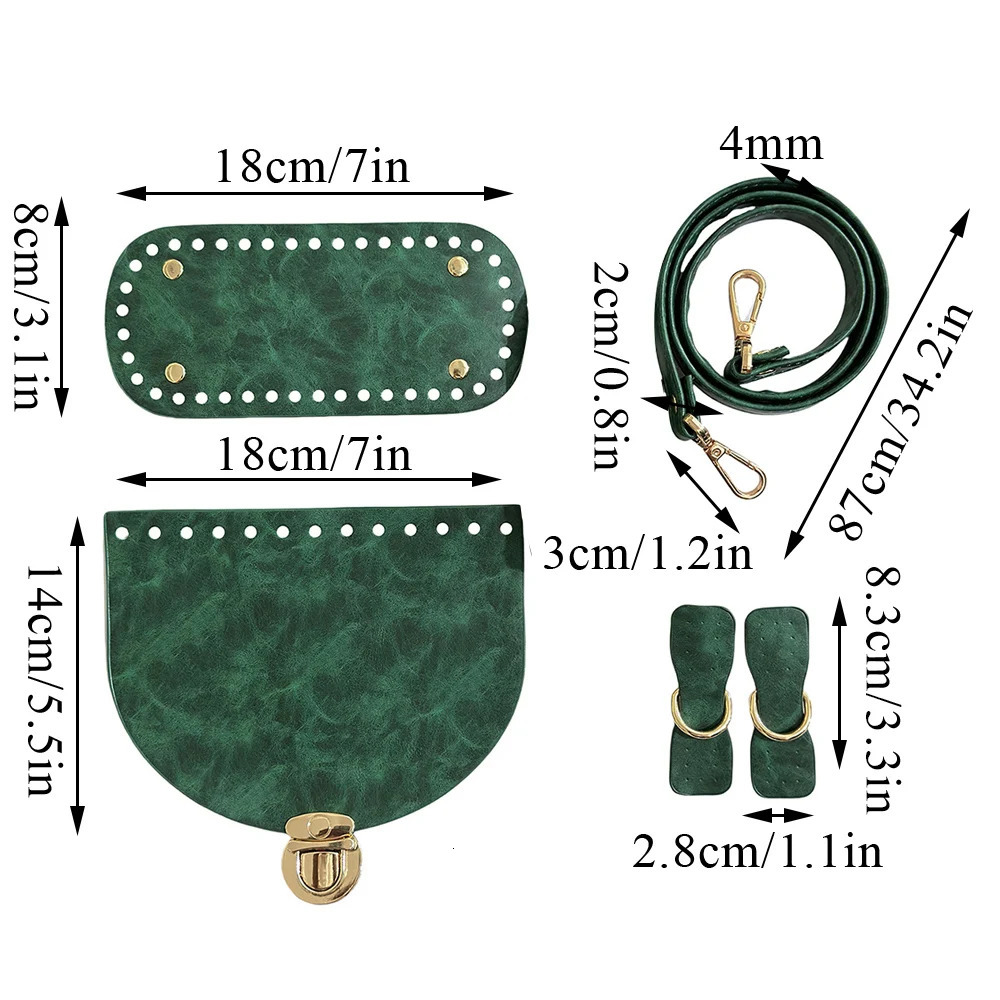 1Set Bag Bottom Flap Cover Strap Buckle DIY Handhag Shoulder Strap Woven Bag Accessories Vintage Bag Straps Handbag Parts 250214