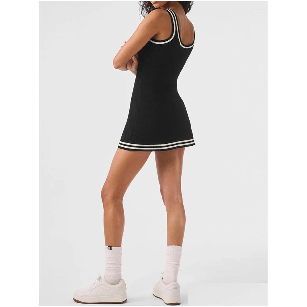 Basic Casual Dresses Womens Summer Fashion Tennis Club Sweater Knit Dress Shortsleeve Drop Delivery Apparel Clothing Otxke