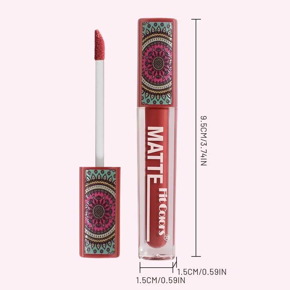 6 Colors Waterproof Liquid Lipstick Matte Velvet Clay Texture Lip Gloss Bohemian Style Earth Brown Lasting Non Stick Cup MakeupW250219